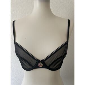 Savage X Fenty Bra Sheer Underwire Lingerie Black Intimates